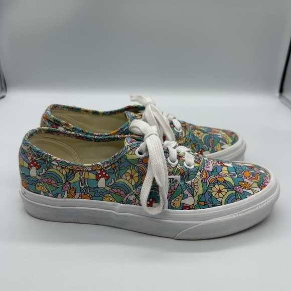 Vans Shoes Womens Size 7 Multicolor Floral Mushroom Psychedelic Canvas Sneakers - Picture 3 of 11